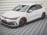 Maxton Design Black + Gloss Flaps Racing Durability Side Skirts Diffusers (+Flaps) VW Golf 8 GTI / GTI Clubsport / R-Line (2020-)