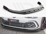 Maxton Design Gloss Black Front Splitter (+Flaps) V3 VW Golf 8 GTI / R-Line (2020-)