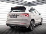 Maxton Design Rear Splitter (Vertical Bars) Skoda Karoq Sportline Mk1 Facelift - Carbon Look