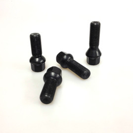 M14 x 1.50 Black Longer Single Wheel Bolt For Wheel Spacers (Tapered)