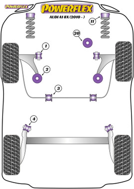 Powerflex Front Strut Top Mount Bush -10mm - A1 8X (2010-) - PFF85-431