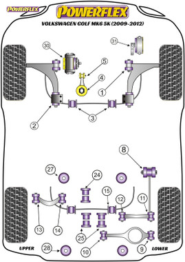 Powerflex Upper Engine Mount Insert - Golf MK6 5K (2009-2012) - PFF85-532
