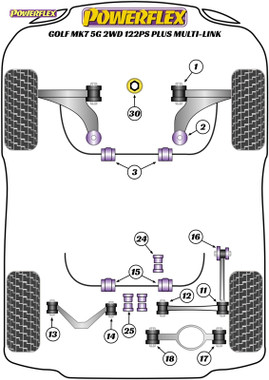 Powerflex Black Front Wishbone Front Bush Camber Adjustable - Golf MK7 5G 2WD 122PS plus Multi-link - PFF85-501GBLK