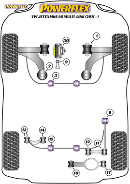 Powerflex Black Rear Lower Spring Mount Inner - Jetta MK6 A6 Multi-Link (2011 - ON) - PFR85-510BLK