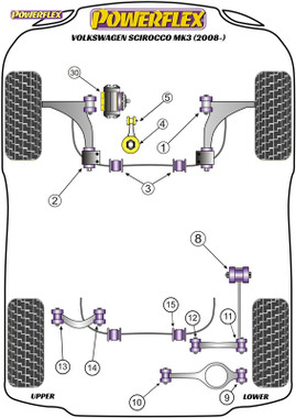 Powerflex Rear Lower Link Inner Bush - Scirocco MK3 (2008 - 2017)  - PFR85-512