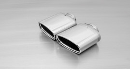 Remus Non-Resonated Rear Silencer Left/Right with 2 tail pipes 142x72 mm angled/angled, chromed - Leon 5F Cupra 300 2017-