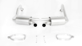 Remus Exhaust Rear Silencer Left/Right with 2 tail pipes 98 mm straight, carbon insert, short - Boxster 981