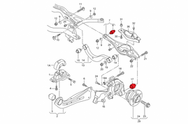 Verkline Rear Spring Sitting Wishbone And Wheel Bearing Housing Inserts - (MQB 2WD)