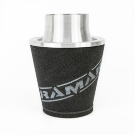Ramair JS-175-100-SL 100mm OD Neck Medium Silver Aluminium Base Cone Filter