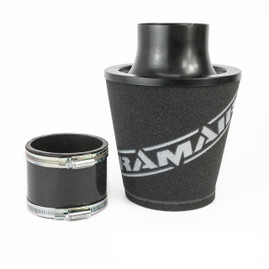 Ramair JS-175-90-BK-KIT 90mm OD Neck Medium Black Aluminium Base Cone Filter With Silicone Coupler