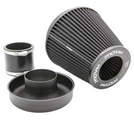 PRORAM 76mm ID Neck Large Cone Air Filter with Velocity Stack and Coupling
