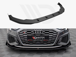 Maxton Design Black + Gloss Flaps Street Pro Front Splitter V.1 (+Flaps) Audi S3 / A3 S-Line 8Y (2020-)