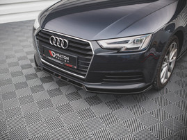 Maxton Design Gloss Black Front Splitter V.1 Audi A4 B9 (2015-2019)