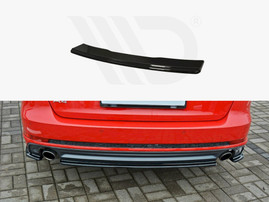 Maxton Design Gloss Black Central Rear Splitter Audi A4 B9 S-Line Avant (2015 - Up)