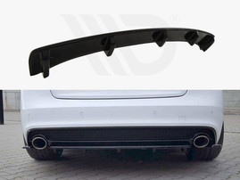 Maxton Design Gloss Black Central Rear Splitter (Vertical Bars) Audi A5 S-Line 8T Fl Coupe / Sportback (2011-2016)