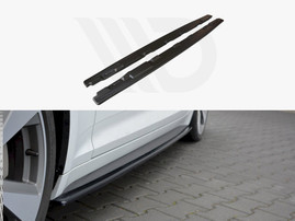 Maxton Design Gloss Black Side Skirts Splitters Audi A5 F5 S-Line Sportback (2016 - Up)