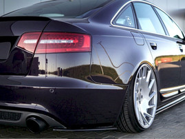 Maxton Design Gloss Black Rear Side Splitters Audi A6 C6 S-Line Facelift Sedan (2008-2011)