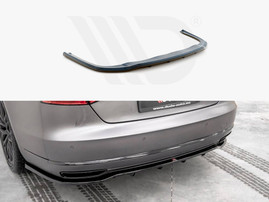 Maxton Design Gloss Black Central Rear Splitter (Vertical Bars) Audi A8 D4 Facelift (2013-2017)