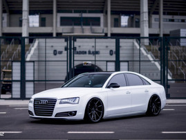 Maxton Design Gloss Black Side Skirts Diffusers Audi A8 D4 (2009- 2013)