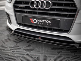 Maxton Design Gloss Black Front Splitter V.2 Audi Q3 S-Line 8U Facelift (2014-2018)