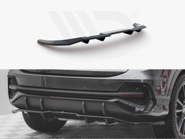 Maxton Design Gloss Black Central Rear Splitter (Vertical Bars) Audi Q3 Sportback S-Line (2019-)