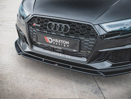 Maxton Design Gloss Black Front Splitter V.4 Audi RS3 8V Facelift (2017-Up)