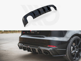 Maxton Design Gloss Black Rear Valance V.2 Audi RS3 8V Sportback Facelift (2017-Up)