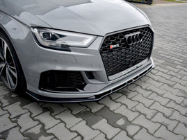 Maxton Design Gloss Black Front Splitter V.1 Audi RS3 8V Facelift Sedan (2017-20)