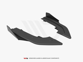 Maxton Design Black + Gloss Flaps Street Pro Rear Side Splitters (+Flaps) Audi RS3 Sportback 8Y (2020-)
