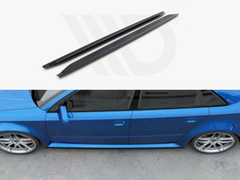 Maxton Design Gloss Black Side Skirts Splitters Audi Rs4 B7 (2006-2008)