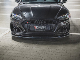 Maxton Design Gloss Black Front Splitter V2 Audi Rs5 F5 Facelift (2020-)