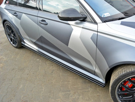 Maxton Design Gloss Black Side Skirts Diffusers Audi Rs6 C7