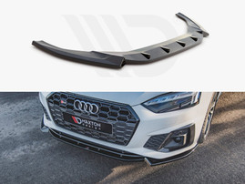 Maxton Design Gloss Black Front Splitter V2 Audi S5 / A5 S-Line F5 Facelift (2019-)