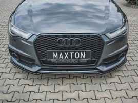 Maxton Design Gloss Black Front Splitter Audi S6/ A6 S-Line C7 Facelift