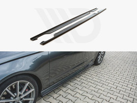 Maxton Design Gloss Black Side Skirt Diffusers Audi S6/ A6 S-Line C7 Facelift