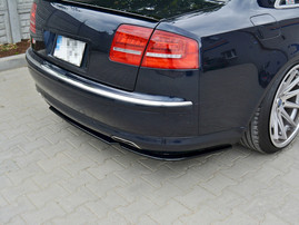 Maxton Design Gloss Black Central Rear Splitter (No Vertical Bars) Audi S8 D3 (2006-2010)