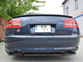 Maxton Design Gloss Black Central Rear Splitter (No Vertical Bars) Audi S8 D3 (2006-2010)