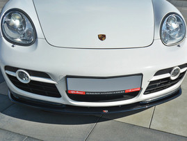 Maxton Design Gloss Black Front Splitter V.2 Porsche Cayman S 987C (2006-09)