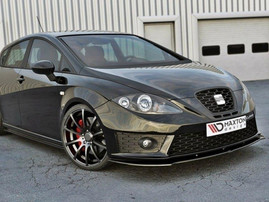 Maxton Design Gloss Black Front Splitter V.1 Seat Leon Mk2 Cupra Fr (Facelift)