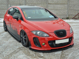 Maxton Design Gloss Black Front Splitter Seat Leon Mk2 Ms Design