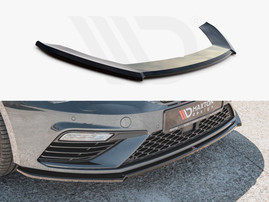 Maxton Design Gloss Black Front Splitter V4 Seat Leon Cupra/ Fr Mk3 Facelift (2017-2019)
