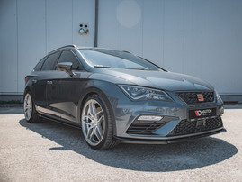 Maxton Design Gloss Black Front Splitter V6 Seat Leon Cupra/ Fr Mk3 Facelift (2017-2019)