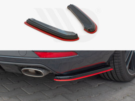 Maxton Design GLOSS BLACK (+RED) Rear Side Splitters V2 Seat Leon Mk 3.5 Cupra St (2017-)