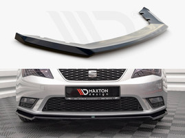 Maxton Design Gloss Black Front Splitter V.2 Seat Leon Mk3 (2012-2016)