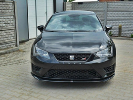 Maxton Design Gloss Black Front Splitter Seat Leon Iii Cupra / Fr