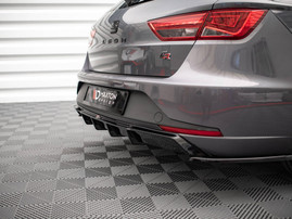 Maxton Design Gloss Black Rear Valance Seat Leon Fr Sportstourer Mk3 (2012-2016)