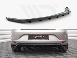 Maxton Design Gloss Black Central Rear Splitter (Vertical Bars) Seat Leon Hatchback Mk3 (2012-2016)