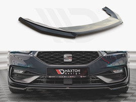 Maxton Design Gloss Black Front Splitter V4 Seat Leon Fr Mk4 (2020-)