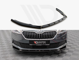 Maxton Design Gloss Black Front Splitter Skoda Fabia Mk3 Facelift (2019-)