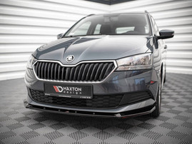 Maxton Design Gloss Black Front Splitter Skoda Fabia Mk3 Facelift (2019-)